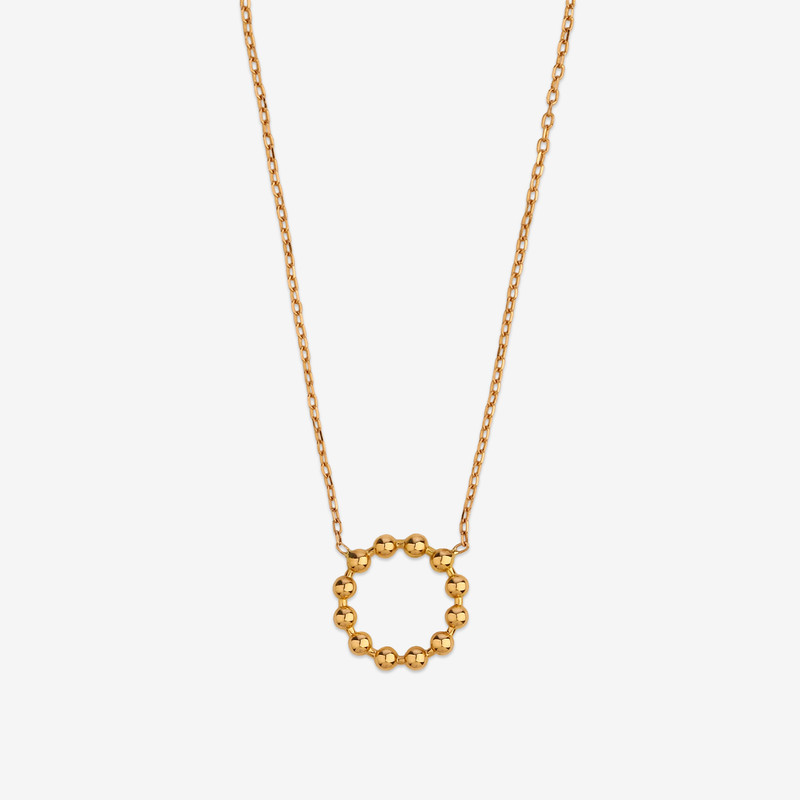 گردنبند طلا 18 عیار زنانه با طرح حلقهای (فلامینگو) روبی آرت گالری مدل 234864