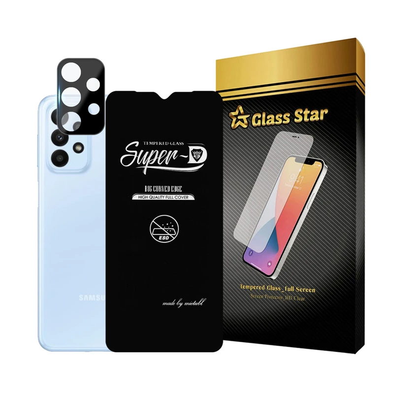 محافظ صفحه نمایش گلس استار مدل SUPLNFUGS مناسب برای گوشی موبایل سامسونگ Galaxy A13 4G / A32 5G / A23 5G به همراه محافظ لنز گوشی
