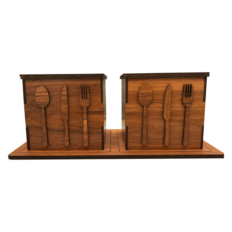 جای کارد و چنگال مدل r25 مجموعه دو عددی به همراه استند