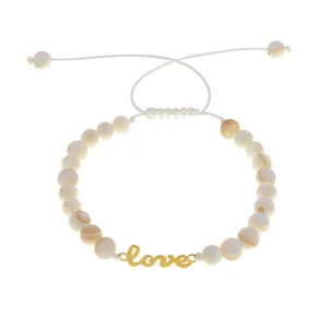 دستبند طلا 18 عیار زنانه الن نار مدل LOVE ELN67042