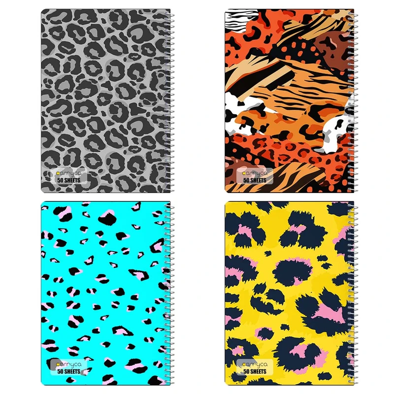 دفتر نقاشي 50 برگ کارنيکا طرح پترن پوست Animal Pattern کد 89926 مجموعه 4 عددی
