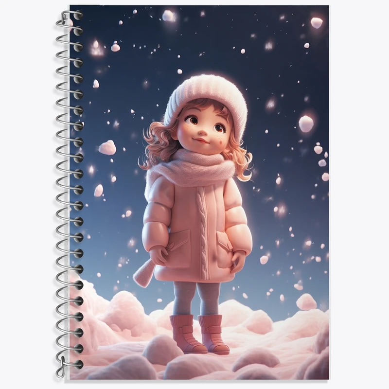 دفتر زبان 50 برگ خندالو مدل سه خط طرح دخترانه کیوت کد F2687