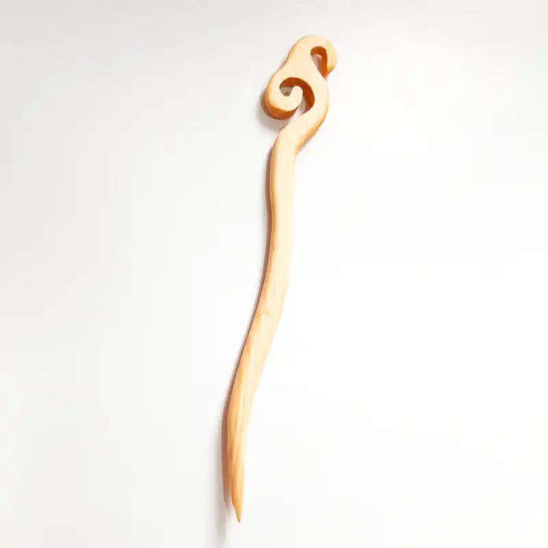 گیره مو زنانه مدل کانزاشی پین مو چوبی دست ساز کد best1