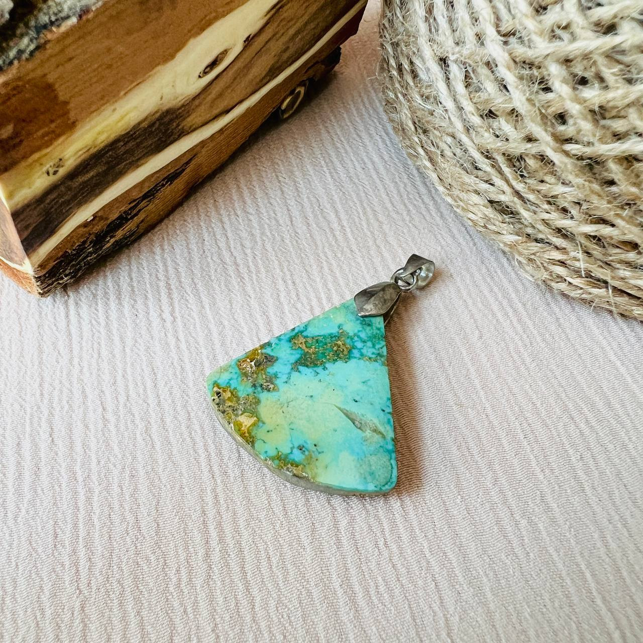 آویز گردنبند نقره زنانه مدل فیروزه نیشابور