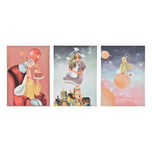 دفتر مشق 100 برگ پیتیش مدل بی بی شازده بسته 3 عددی