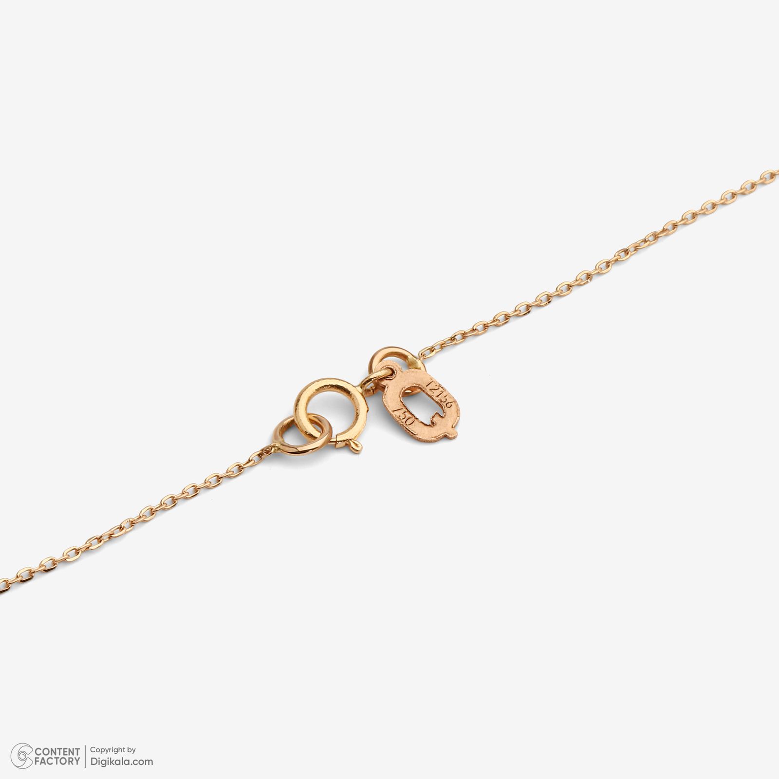 گردنبند طلا 18 عیار زنانه با زنجیر حلقه‌ای (فلامینگو) سنجاق مدل آبنبات کد NZ555 -  - 7