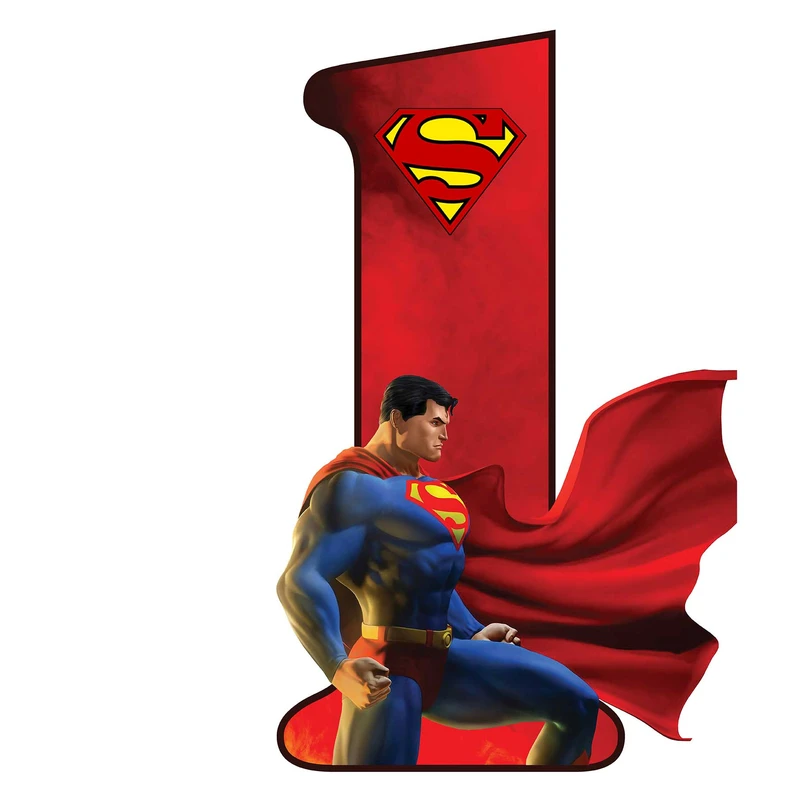   استند رومیزی تولد مدل عدد 1 طرح سوپرمن کد 1224