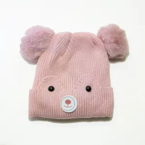 کلاه بافتنی بچگانه مدل فانتزی خرسی