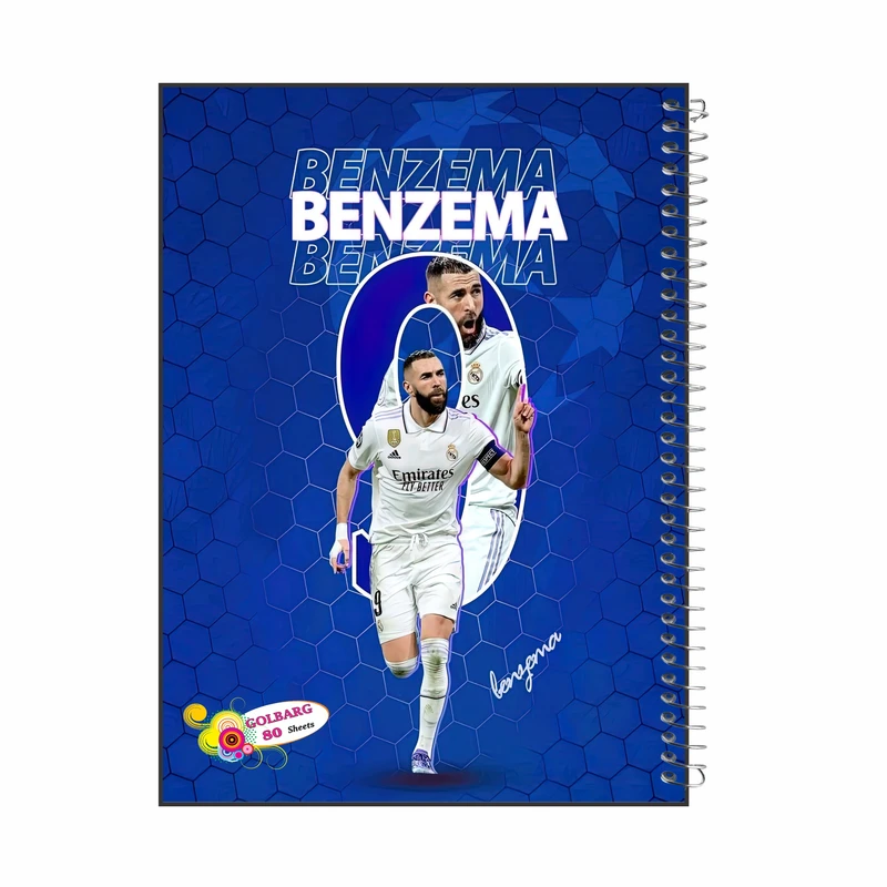 دفتر مشق 80 برگ گلبرگ مدل بنزوما کد 1937