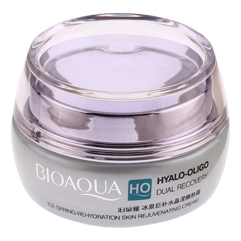 کرم جوان کننده بی آکوا مدل HYALO-OLIGO مناسب برای انواع پوست وزن 50 گرم