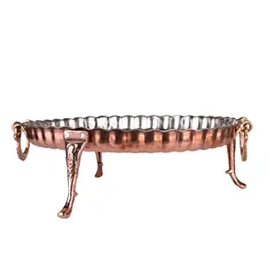 سینی مسی مدل انگشتی پایه بلند زنجان کد 29