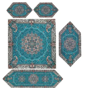 ست پنج تکه رومیزی ترمه مدل اطلس کد At04