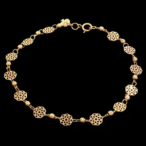 دستبند زنجیری طلا 18 عیار زنانه طلای مستجابی مدل گل البرنادو کد T161