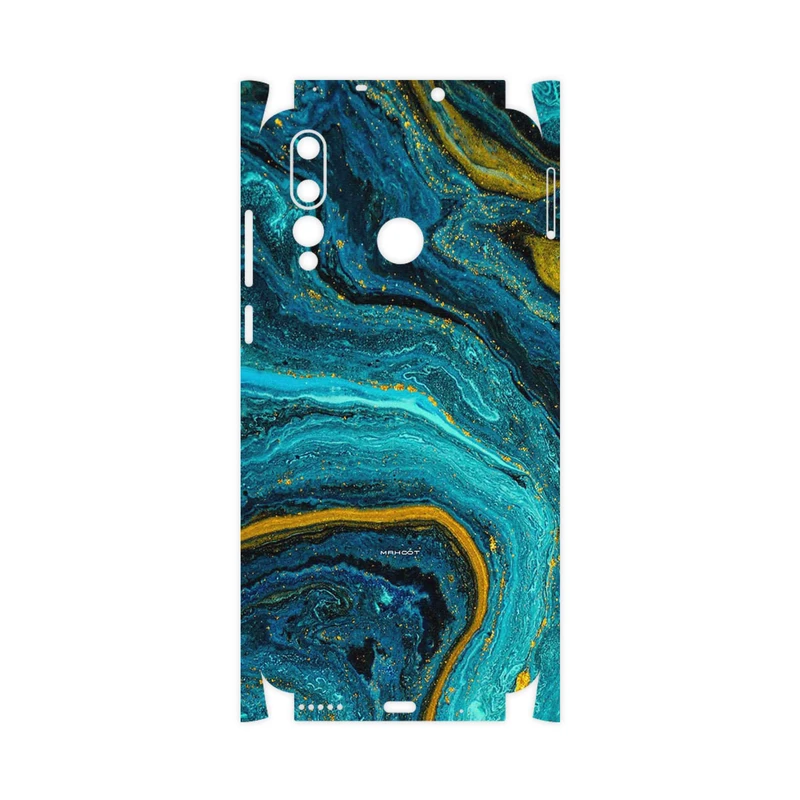 برچسب پوششی ماهوت مدل Turquoise marblewith golden streaks-FullSkin مناسب برای گوشی موبایل هوآوی Nova 4