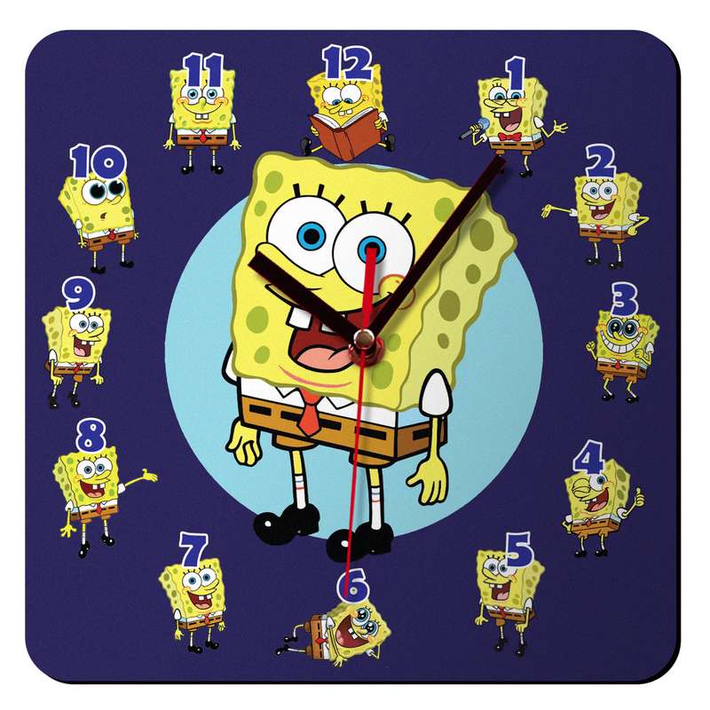 ساعت دیواری کودک باروچین طرح باب اسفنجی