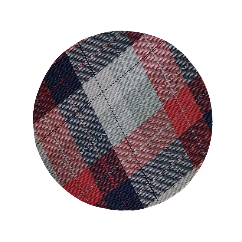 پادری مدل دایره طرح چهارخونه کد 5712 سایز 90 × 90 سانتی متر 