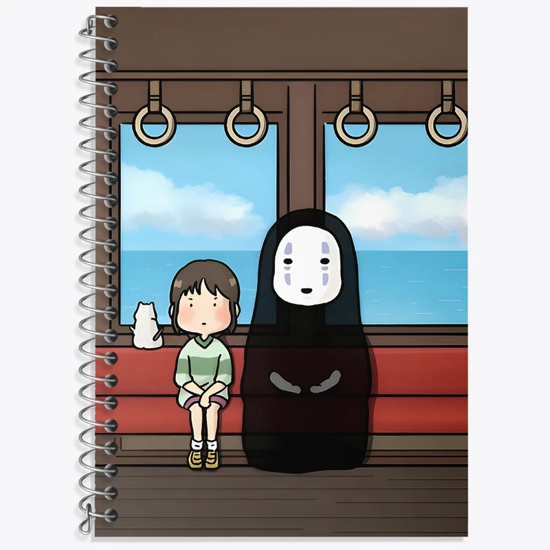 دفتر زبان 50 برگ خندالو مدل دو خط طرح انیمه شهر اشباح (Spirited Away)  کد N5383