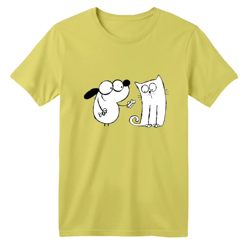 تی شرت آستین کوتاه بچگانه مدل سگ و گربه