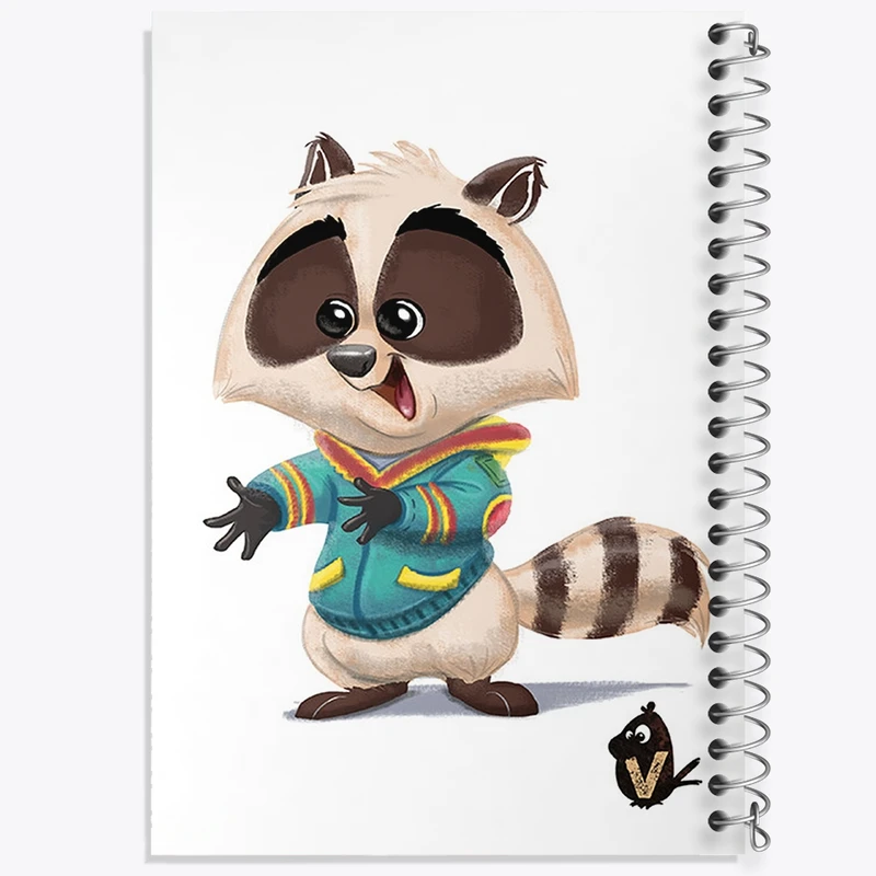 دفتر نقاشی 50 برگ خندالو طرح راکون کد F916