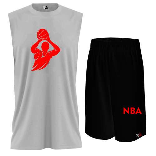 ست تاپ و شلوارک مردانه مدل بسکتبال کد BTPS020 