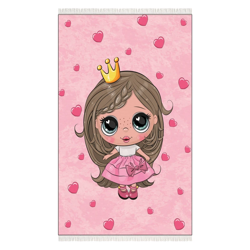 فرش پارچه‌ای مدل کودک طرح دختر کد 1045-1