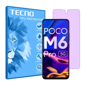 Tecno brand shockproof Anti-purple screen protector glass for Xiaomi Poco M6 Pro