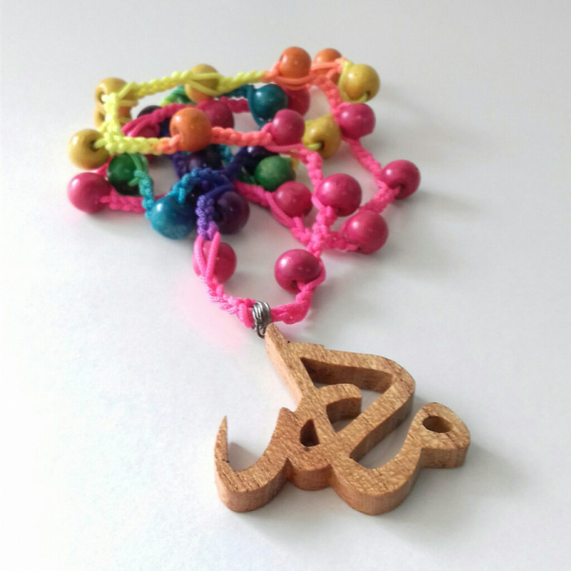 گردنبند دخترانه مدل مادر چوبی