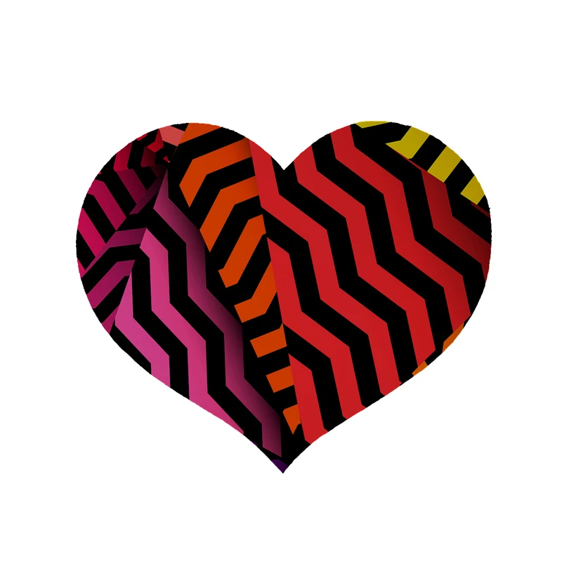 پادری مدل قلب طرح زیگزاگ کد 5329 سایز 90x90 سانتی متر 