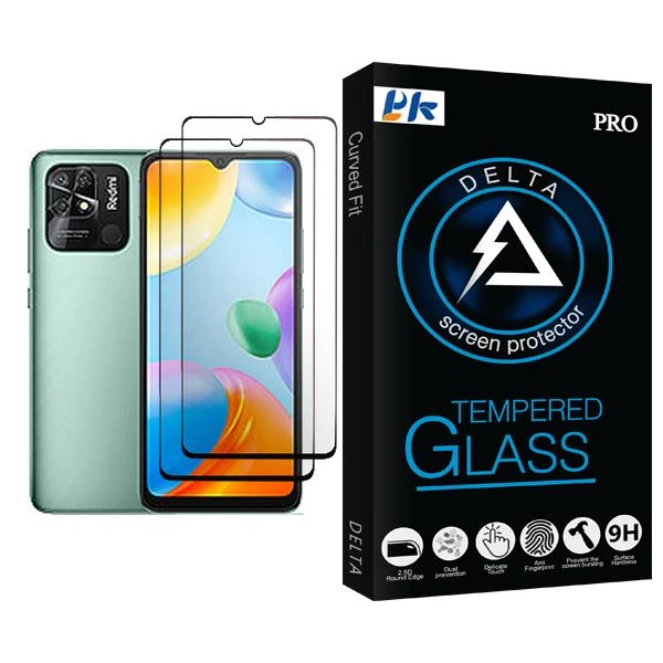 محافظ صفحه نمایش پی کی مدل Delta Glass MIX002 مناسب برای گوشی موبایل شیائومی Redmi 10C بسته دو عددی