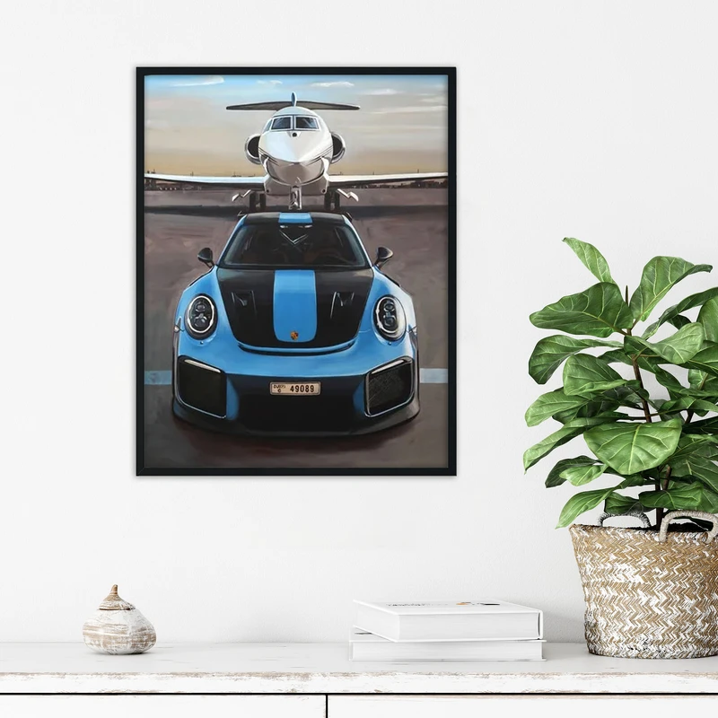 تابلو آتریسا طرح ماشین مدرن مدل ATFC62 فریم مشکی