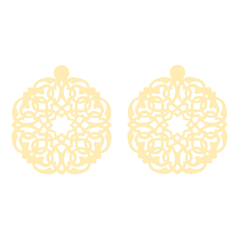 گوشواره طلا 18 عیار زنانه کرابو طرح نقش اسلیمی مدل Kr5115