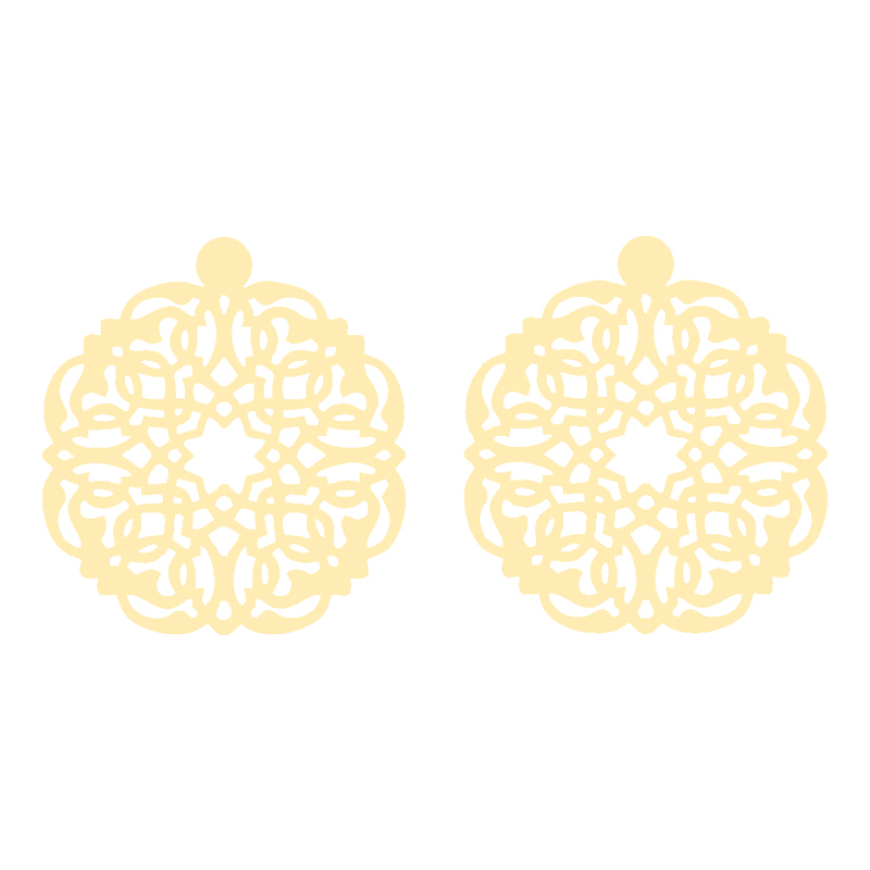 گوشواره طلا 18 عیار زنانه کرابو طرح نقش اسلیمی مدل Kr5115