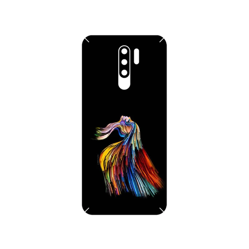 برچسب پوششی ماهوت مدل Rainbow Hair Digital Art مناسب برای گوشی موبایل شیائومی Redmi 9