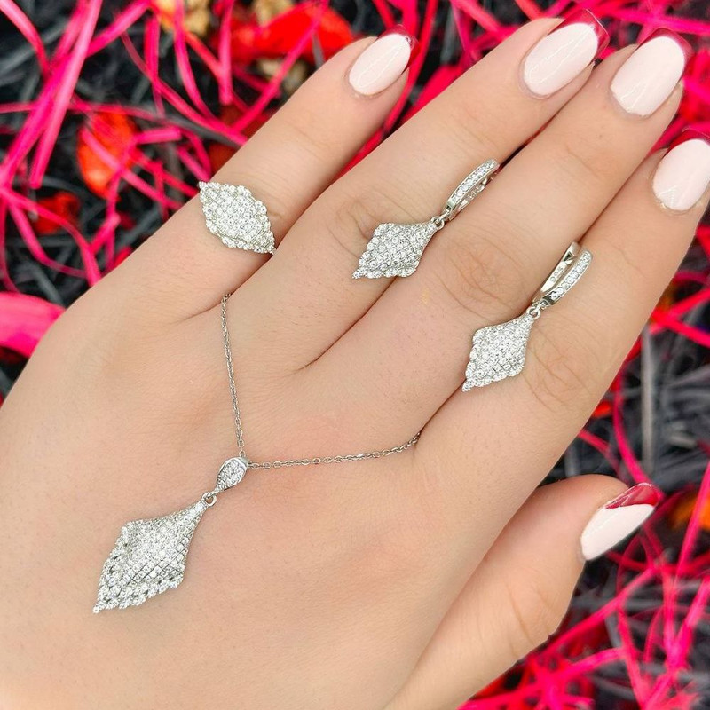 نیم ست نقره زنانه مدل MRJ4962