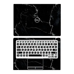 استیکر لپ تاپ توییجین و موییجین مدل Marble 07 مناسب برای لپ تاپ دل latitude 7390 به همراه برچسب حروف فارسی کیبورد