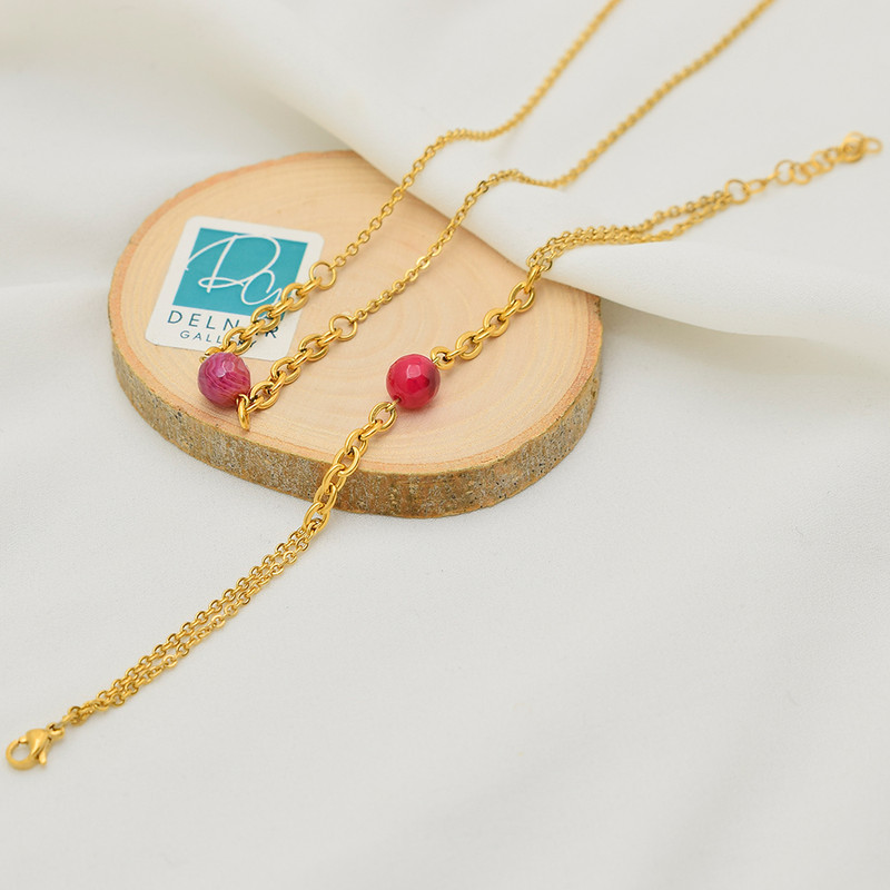 نیم ست زنانه دلنار گالری مدل سنگ عقیق P نیم ست زنانه دلنار گالری مدل سنگ عقیق P