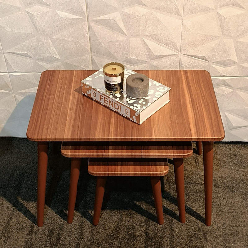 میز عسلی مستطیلی مدل مینیمال کد ۳۲۵ مجموعه ۳ عددی