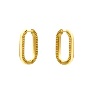 گوشواره طلا 18 عیار زنانه روبی آرت گالری مدل بیضی نوا