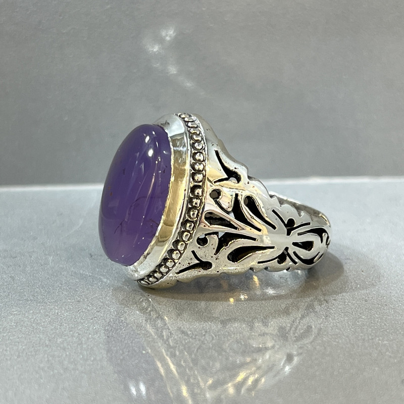 انگشتر نقره مردانه مدل دستساز مزین عقیق یمنی کبود کد 324-0 انگشتر نقره مردانه مدل دستساز مزین عقیق یمنی کبود کد 324-0