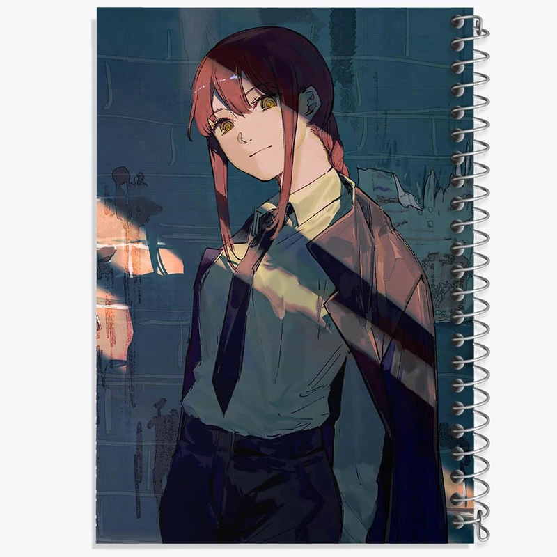 دفتر مشق 100 برگ خندالو طرح ماکیما انیمه مرد اره ای Chainsaw Man کد 17880