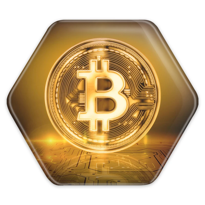 پیکسل خندالو طرح ارز دیجیتال بیت کوین مدل شش ضلعی کد 4068