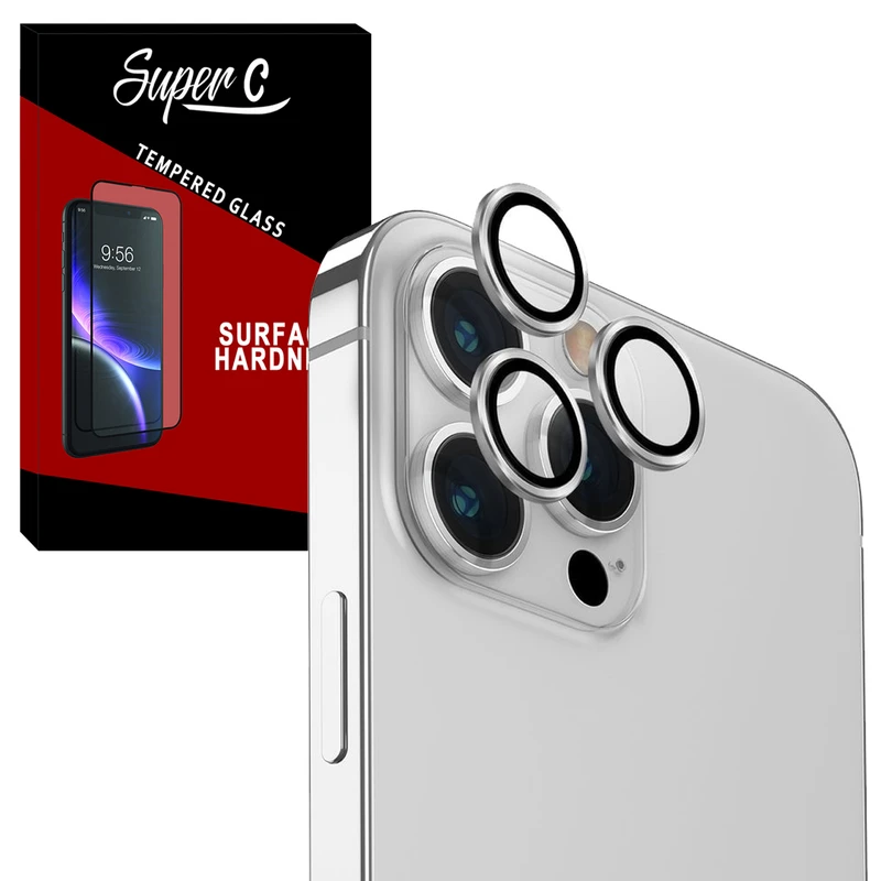 محافظ لنز دوربین سوپرسی مدل Ring Metal SC مناسب برای گوشی موبایل اپل iPhone 16 Pro / 16 Pro Max
