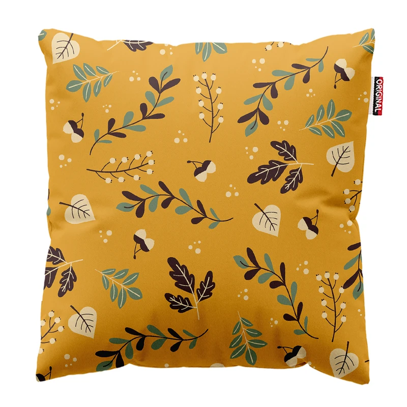 کوسن پاد آفرین مدل پاییز طرح برگ کد PK302044 سایز 30*30 سانتی متر