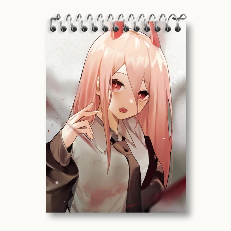 دفتر یادداشت 50 برگ خندالو مدل پاور انیمه مرد اره ای Chainsaw Man کد 23214