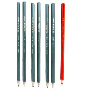 مداد مشکی آسیا مدل شقایق به همراه مداد قرمز بسته 7 عددی