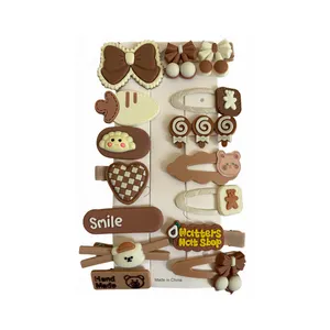 گیره مو زنانه مدل کافه خرسی مجموعه‌ 14 عددی