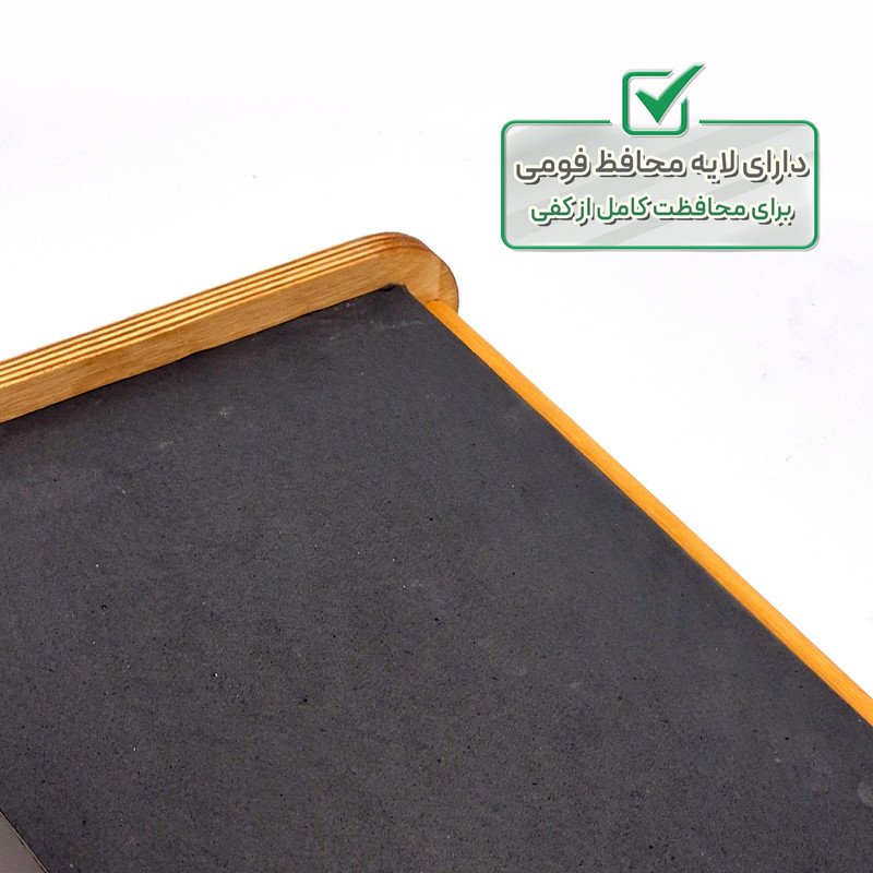 سینی دسته دار مدل چوبی طرح گل بابونه کد WOODGLASS سایز 35x25 سانتی متر