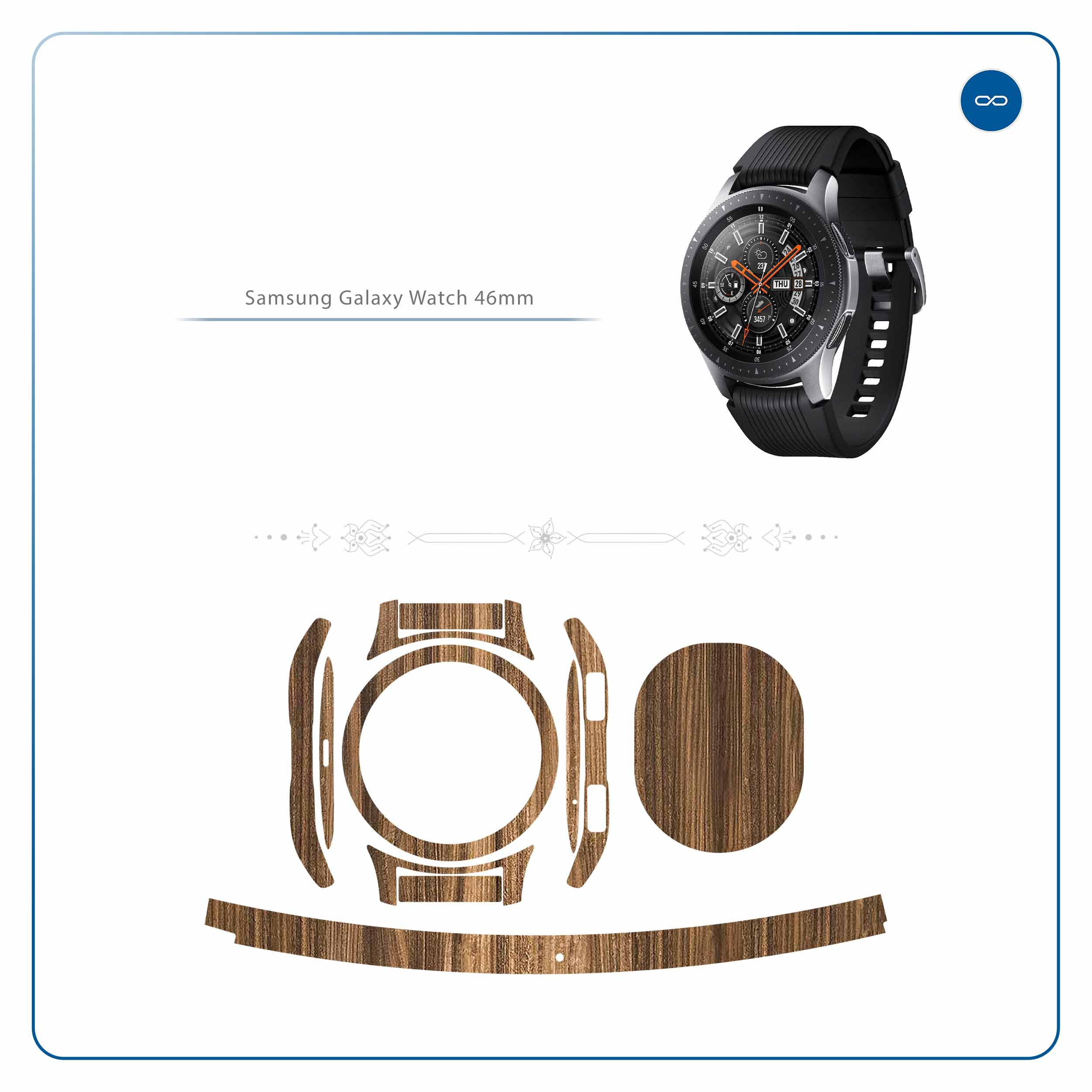 برچسب ماهوت طرح Light-Walnut-Wood مناسب برای ساعت هوشمند سامسونگ Galaxy Watch 46mm