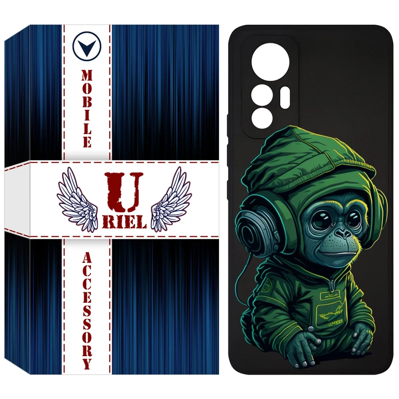 کاور یوریل قاب مدل KSH کد 45 طرح میمون سبز مناسب برای گوشی موبایل شیائومی 12 Lite