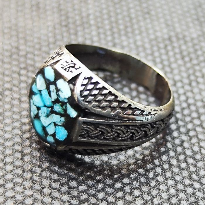 انگشتر مردانه مدل فیروزه نیشابور کد 214